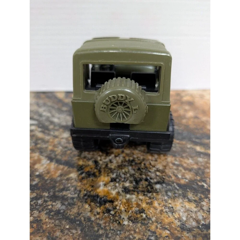 BUDDY L, GREEN, METAL, T-5278 TOY, LOGO ARMY JEEP, (3.50